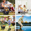 Audoyon Portable Camping Table Folding Ultralight Compact Side Table, Aluminum Fold Up Beach Table Tent Table for Outdoor Dining Cooking, Picnic, Grill, Hiking, Fishing, Sand(S - Black)