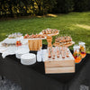 Shimeyao 48 Pcs Disposable Plastic Tablecloth Bulk 54 x 108 Inch Rectangle Tablecover for Wedding Birthday Picnic Engagement Graduation Party Rectangular Plastic Tablecloth for Indoor(Black)