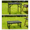 ALZEROOE Metal Picnic Small Folding Table, Camping Grill BBQ Side Table for Outdoor Garden Patio Yard - Portable Lightweight, Compact & Height Adjustable Collapsible Table