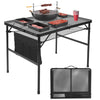 Pnbfhn Folding Grill Table, 3x2 FT Portable Camping Table, Lightweight Height Adjustable Metal Picnic Table with Mesh Desktop and Mesh Bag, Outdoor Table for Camping, Picnic, Beach and BBQ