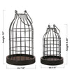 Wire Metal Cloche Set of 2, Decorative Candle Holder Cage Lanterns for Table and Farmhouse Decor