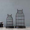 Wire Metal Cloche Set of 2, Decorative Candle Holder Cage Lanterns for Table and Farmhouse Decor