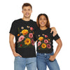 Wildflowers and Pink & Yellow Roses, Graphic T-Shirts for Women, Floral Shirt, Womens Short Sleeve, Ladies Graphic Tees #5147TTS