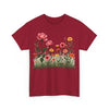 Wildflowers and Pink Roses, Graphic T-Shirts for Women, Floral Shirt, Womens Short Sleeve, Ladies Graphic Tees #5020TTS