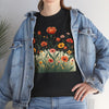 Wildflowers and Orange Roses, Graphic T-Shirts for Women, Floral Shirt, Womens Short Sleeve, Ladies Graphic Tees #5047TTS