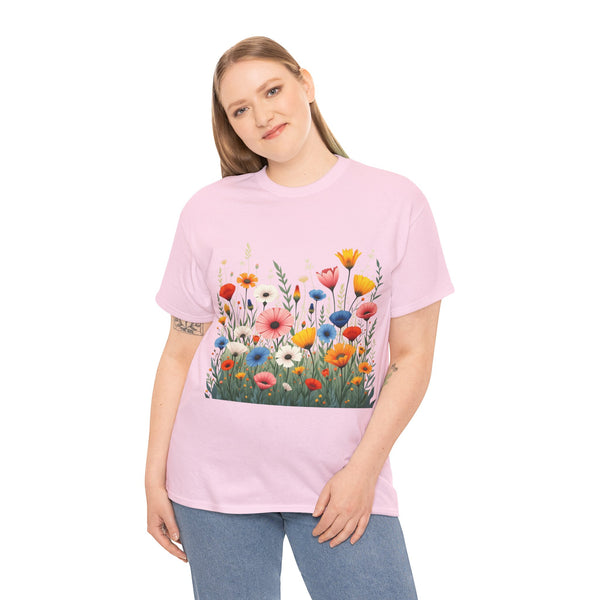 Wildflowers, Graphic T-Shirts for Women, Floral Shirt, Womens Short Sleeve, Ladies Graphic Tees #5108TTS