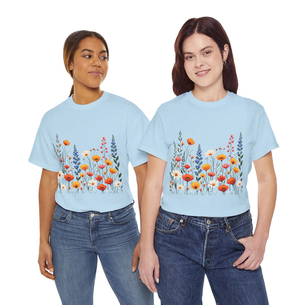 Wildflowers, Graphic T-Shirts for Women, Floral Shirt, Womens Short Sleeve, Ladies Graphic Tees #5110TTS