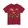 Wildflowers and Pink Roses, Graphic T-Shirts for Women, Floral Shirt, Womens Short Sleeve, Ladies Graphic Tees #5022TTS
