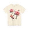 Wildflowers and Pink Roses, Graphic T-Shirts for Women, Floral Shirt, Womens Short Sleeve, Ladies Graphic Tees #5019TTS