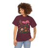 Wildflowers and Pink Roses, Graphic T-Shirts for Women, Floral Shirt, Womens Short Sleeve, Ladies Graphic Tees #5013TTS