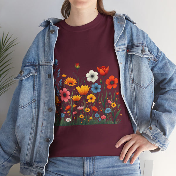 Wildflowers, Graphic T-Shirts for Women, Floral Shirt, Womens Short Sleeve, Ladies Graphic Tees #5115TTS