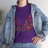 Wildflowers and Red Roses, Graphic T-Shirts for Women, Floral Shirt, Womens Short Sleeve, Ladies Graphic Tees #5033TTS