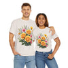 Wildflowers and Yellow Roses, Graphic T-Shirts for Women, Floral Shirt, Womens Short Sleeve, Ladies Graphic Tees #5135TTS