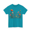 Wildflowers and Orange Roses, Graphic T-Shirts for Women, Floral Shirt, Womens Short Sleeve, Ladies Graphic Tees #5042TTS