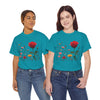 Wildflowers and a Red Rose, Graphic T-Shirts for Women, Floral Shirt, Womens Short Sleeve, Ladies Graphic Tees #5006TTS