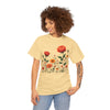 Wildflowers and Orange Roses, Graphic T-Shirts for Women, Floral Shirt, Womens Short Sleeve, Ladies Graphic Tees #5043TTS