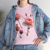 Wildflowers and Pink Roses, Graphic T-Shirts for Women, Floral Shirt, Womens Short Sleeve, Ladies Graphic Tees #5019TTS