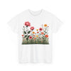 Wildflowers and Pink Roses, Graphic T-Shirts for Women, Floral Shirt, Womens Short Sleeve, Ladies Graphic Tees #5020TTS