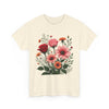 Wildflowers and Pink & Red Roses, Graphic T-Shirts for Women, Floral Shirt, Womens Short Sleeve, Ladies Graphic Tees #5133TTS
