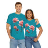 Wildflowers and Pink Roses, Graphic T-Shirts for Women, Floral Shirt, Womens Short Sleeve, Ladies Graphic Tees #5019TTS