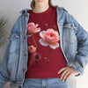 Wildflowers and Pink Roses, Graphic T-Shirts for Women, Floral Shirt, Womens Short Sleeve, Ladies Graphic Tees #5019TTS
