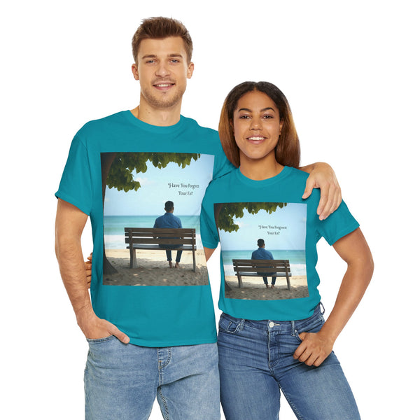 Have You Forgiven Your Ex?  Man on Bench Looking at Waves, Forgiving T-Shirt, Forgiveness, Relationship Healing Top #5005STS