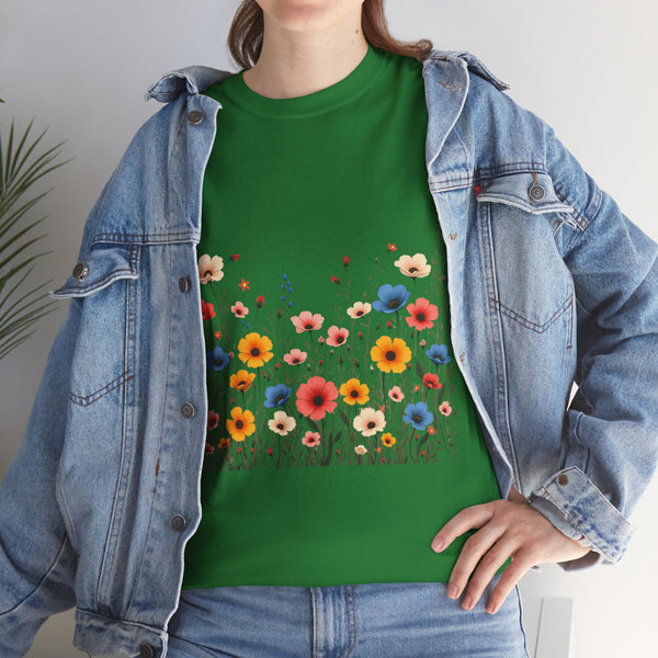 Wildflowers, Graphic T-Shirts for Women, Floral Shirt, Womens Short Sleeve, Ladies Graphic Tees #5106TTS