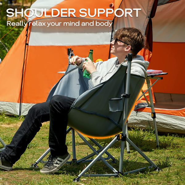 PORTAL Hammock Camping Chair Folding Portable Swinging Chair with Cup Holder for Outdoor RV Lawn Backyard Patio,Support 350 lbs