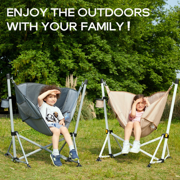 PORTAL Hammock Camping Chair Folding Portable Swinging Chair with Cup Holder for Outdoor RV Lawn Backyard Patio,Support 350 lbs