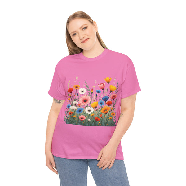 Wildflowers, Graphic T-Shirts for Women, Floral Shirt, Womens Short Sleeve, Ladies Graphic Tees #5108TTS