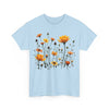 Wildflowers and Yellow Roses, Graphic T-Shirts for Women, Floral Shirt, Womens Short Sleeve, Ladies Graphic Tees #5011TTS