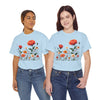 Wildflowers and Orange Roses, Graphic T-Shirts for Women, Floral Shirt, Womens Short Sleeve, Ladies Graphic Tees #5043TTS