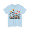 Wildflowers and Yellow Roses, Graphic T-Shirts for Women, Floral Shirt, Womens Short Sleeve, Ladies Graphic Tees #5026TTS