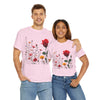 Wildflowers and a Red Rose, Graphic T-Shirts for Women, Floral Shirt, Womens Short Sleeve, Ladies Graphic Tees #5006TTS