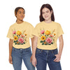 Wildflowers and Pink & Yellow Roses, Graphic T-Shirts for Women, Floral Shirt, Womens Short Sleeve, Ladies Graphic Tees #5146TTS