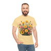 Wildflowers and Pink & Yellow Roses, Graphic T-Shirts for Women, Floral Shirt, Womens Short Sleeve, Ladies Graphic Tees #5141TTS