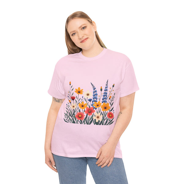 Wildflowers, Graphic T-Shirts for Women, Floral Shirt, Womens Short Sleeve, Ladies Graphic Tees #5111TTS