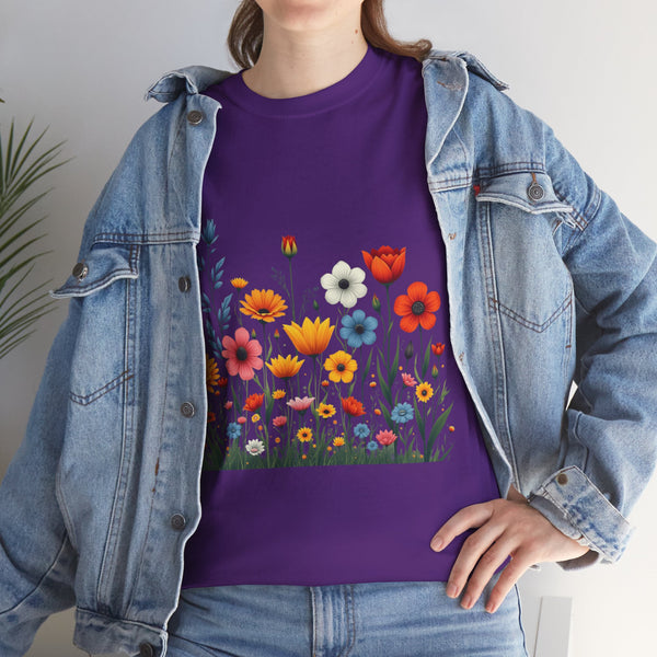 Wildflowers, Graphic T-Shirts for Women, Floral Shirt, Womens Short Sleeve, Ladies Graphic Tees #5115TTS