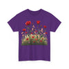 Wildflowers and Red Roses, Graphic T-Shirts for Women, Floral Shirt, Womens Short Sleeve, Ladies Graphic Tees #5032TTS