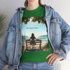 My Happy Place, Woman on Bench, Looking at Waves,  Safe Place T-Shirt, Finding My Happy Place Top, Ocean Waves,  #5003STS
