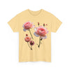 Wildflowers and Pink Roses, Graphic T-Shirts for Women, Floral Shirt, Womens Short Sleeve, Ladies Graphic Tees #5019TTS