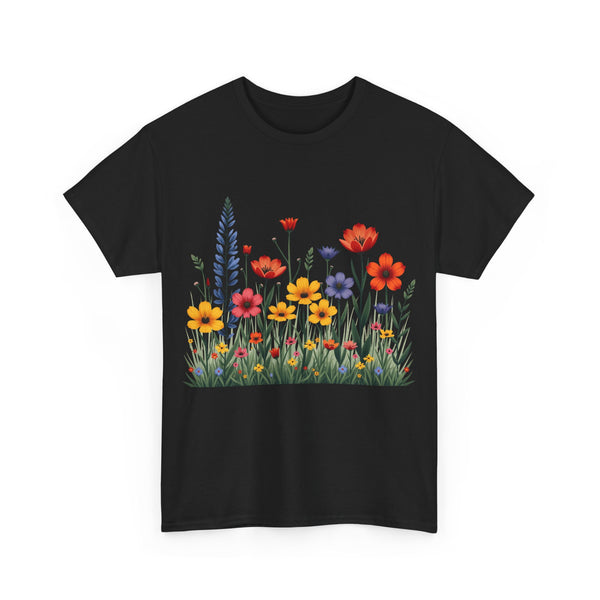 Wildflowers, Graphic T-Shirts for Women, Floral Shirt, Womens Short Sleeve, Ladies Graphic Tees #5117TTS