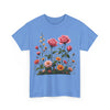 Wildflowers and Pink Roses, Graphic T-Shirts for Women, Floral Shirt, Womens Short Sleeve, Ladies Graphic Tees #5013TTS
