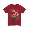Wildflowers and Pink & Red Roses, Graphic T-Shirts for Women, Floral Shirt, Womens Short Sleeve, Ladies Graphic Tees #5133TTS