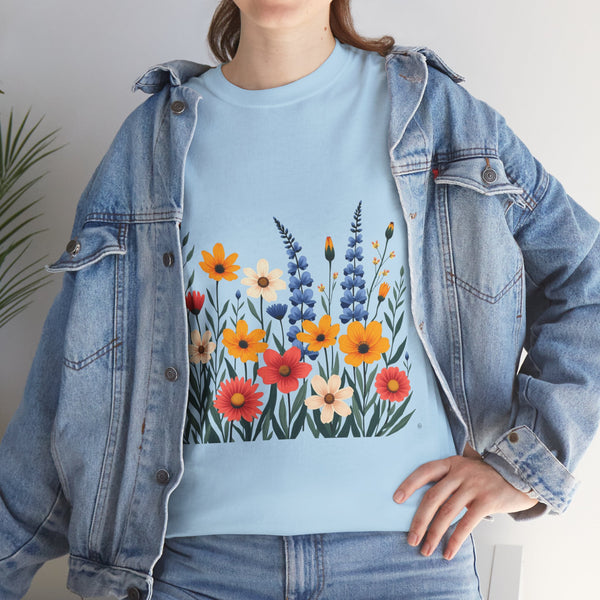 Wildflowers, Graphic T-Shirts for Women, Floral Shirt, Womens Short Sleeve, Ladies Graphic Tees #5111TTS