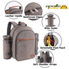 Brown backpack picknic basket for 2 people details