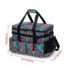 outside closed teal and red picnic basket dimensions