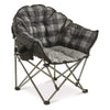 Oversized Portable Chair with Gray Plaid Cushion