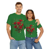 Wildflowers and Red Roses, Graphic T-Shirts for Women, Floral Shirt, Womens Short Sleeve, Ladies Graphic Tees #5131TTS