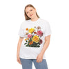 Wildflowers and Pink & Yellow Roses, Graphic T-Shirts for Women, Floral Shirt, Womens Short Sleeve, Ladies Graphic Tees #5148TTS